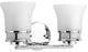 2-Light Bath and Vanity, Polished Chrome Finish With Etched Shades