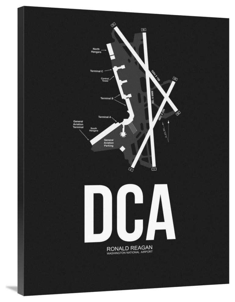 "DCA Washington Airport Black" Fine Art Print