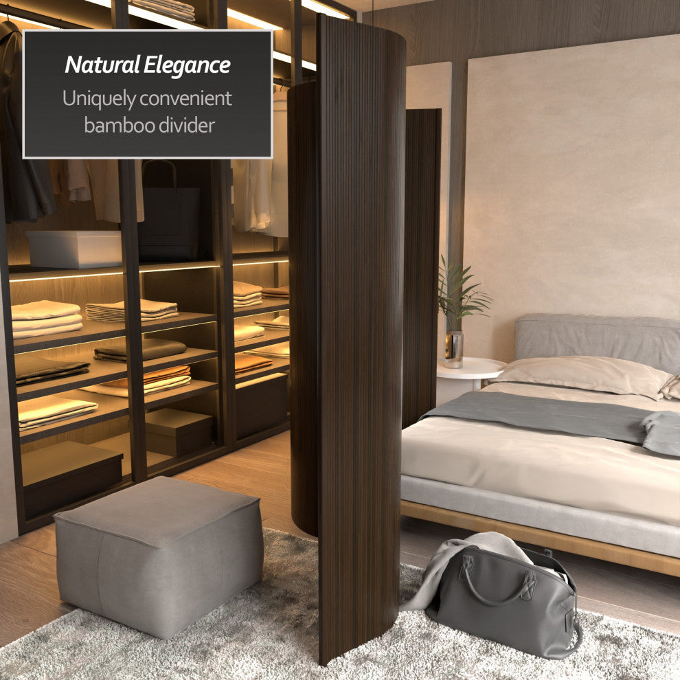 6' Tall Bamboo Wave Screen, Dark Mocha