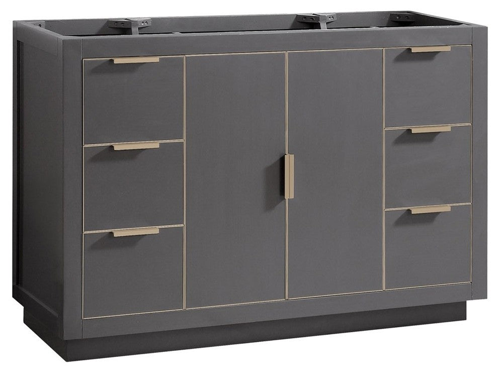 Avanity Austen 48" Vanity Only, Twilight Gray With Matte Gold Hardware