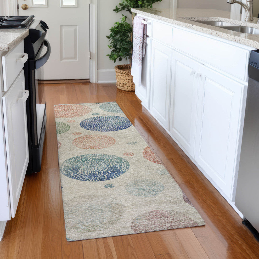 Machine Washable Indoor/Outdoor Chantille ACN1897 Ivory 2'3" x 7'6" Runner Rug