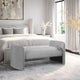 Peyton Boucle Fabric Upholstered Bench, Grey