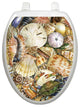 Seashells Toilet Tattoos Seat Cover, Vinyl Lid Decal, Bathroom Accent, Elongated
