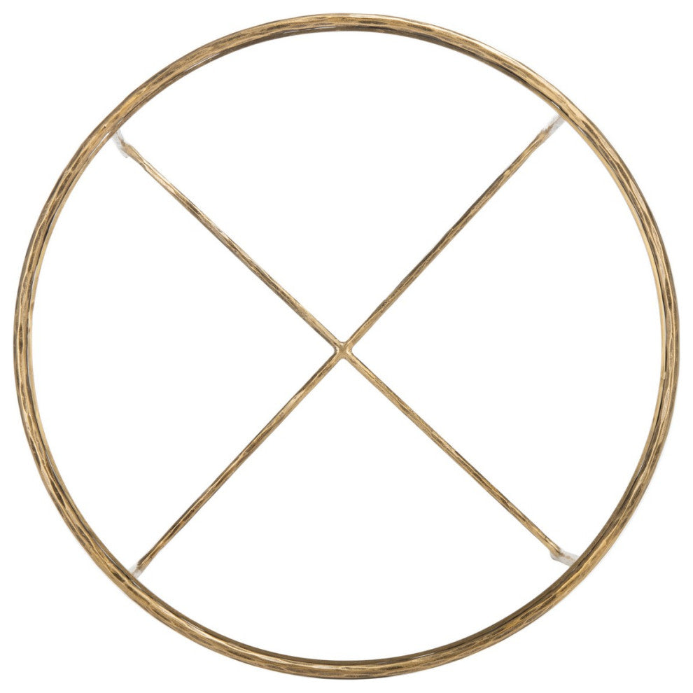 Safavieh Couture Jessa Round Metal Coffee Table, Brass