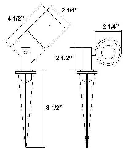 LED Low Voltage Directional Bullet Light in Rust Finish-BPL103RSTLED