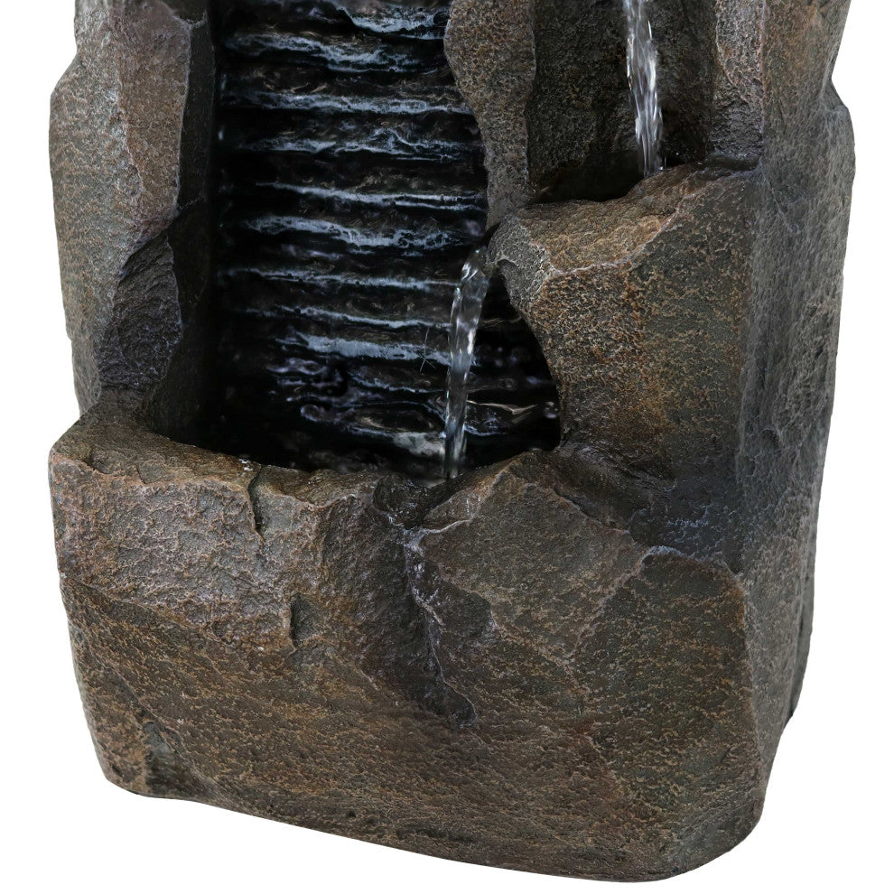 Sunnydaze Stony Rock Waterfall Indoor Tabletop Fountain, 11" Water Feature