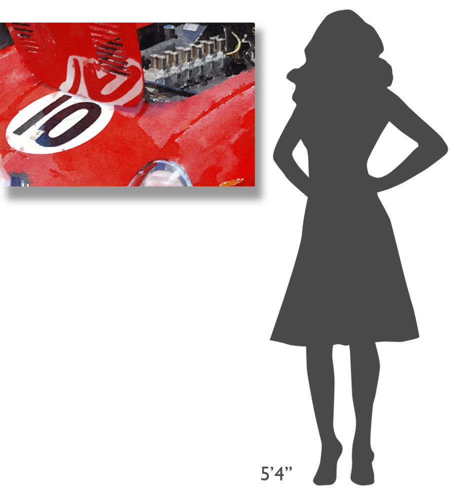 "1962 Ferrari 250 GTO Engine Watercolor" Fine Art Print