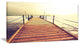 "Brown Wooden Boardwalk To The Sea" Sea Bridge Canvas Art Print, 40"x20"