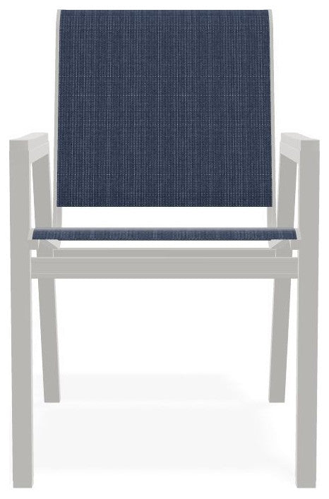 Bazza Sling Stackable Outdoor Dining Chair, Mavi/Snow
