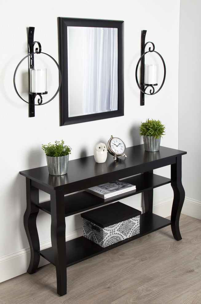 Kate and Laurel Doria Metal Wall Candle Holder Sconce, Black