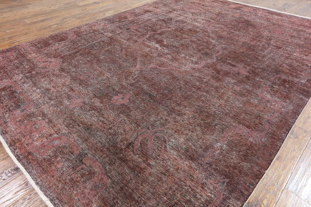 Overdyed Hand Knotted Oriental Area Rug 8'x11', W2064
