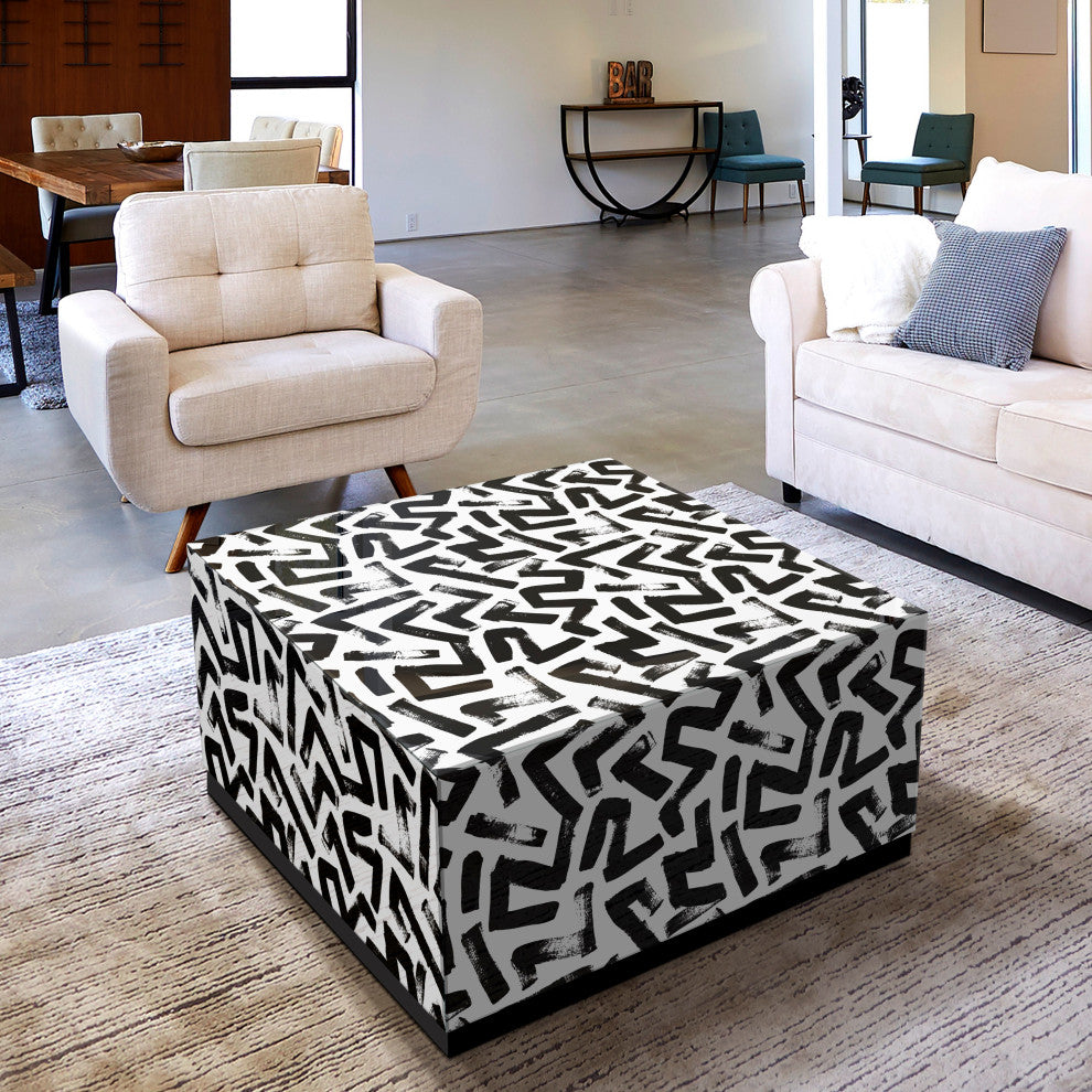 Intertwined Ibeveled Art Glass Cocktail Table With Plinth Base