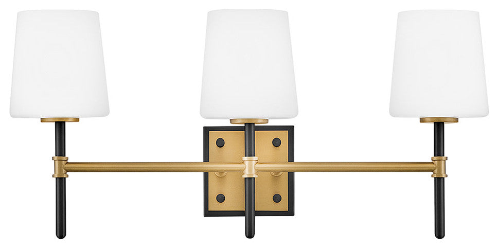 Hinkley Saunders Medium Three Light Vanity, Black