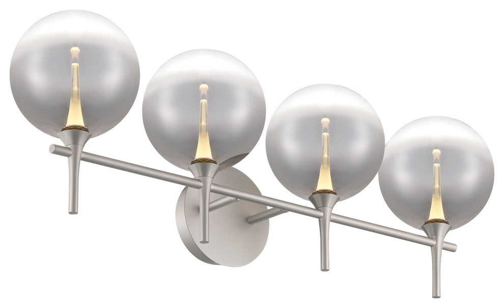 Iissa, Vanity, 4Lt, Satin Nickel, Smoked Glass