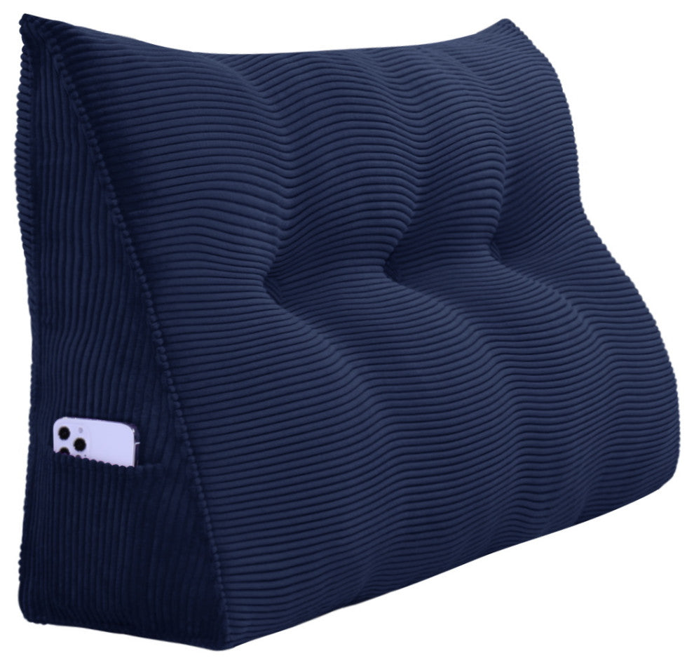 Wedge Pillow, Headboard Cushion, Reading Pillow, Dark Blue, 39x20x8
