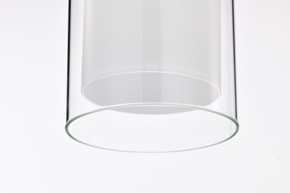Avenue 1-Light Brushed Nickel Clear Glass and White Glass Shades Mini Pendant