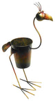 D Art Collection Iron Standing Rooster Planter Decor