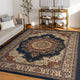 Fiona Traditional Oriental Navy Rectangle Area Rug, 6.7' x 9.6'