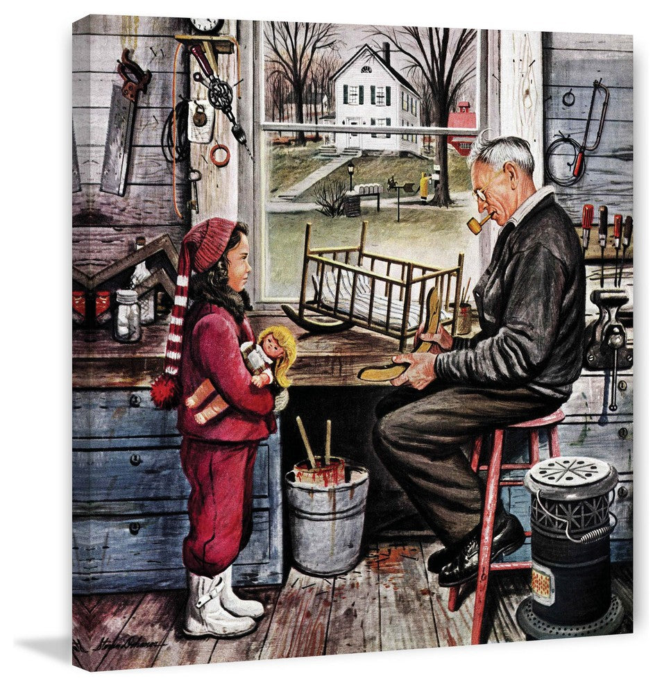 "Grandpa's Workshop" Painting Print on Canvas by Stevan Dohanos