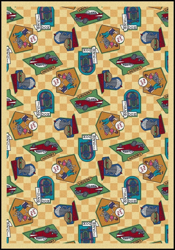 Kaleidoscope Rug, Fabulous Fifties, 3'10"x5'4", Gold