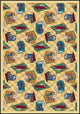Kaleidoscope Rug, Fabulous Fifties, 3'10"x5'4", Gold