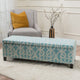 GDF Studio Clor Chic and Modern Storage Ottoman, Azure & White Pattern