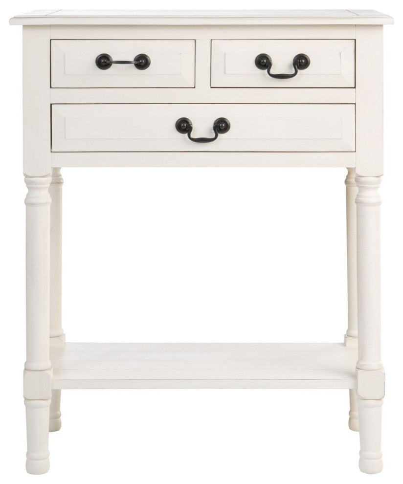 Safavieh Primrose 3 Drawer Console Table, Distrssed White
