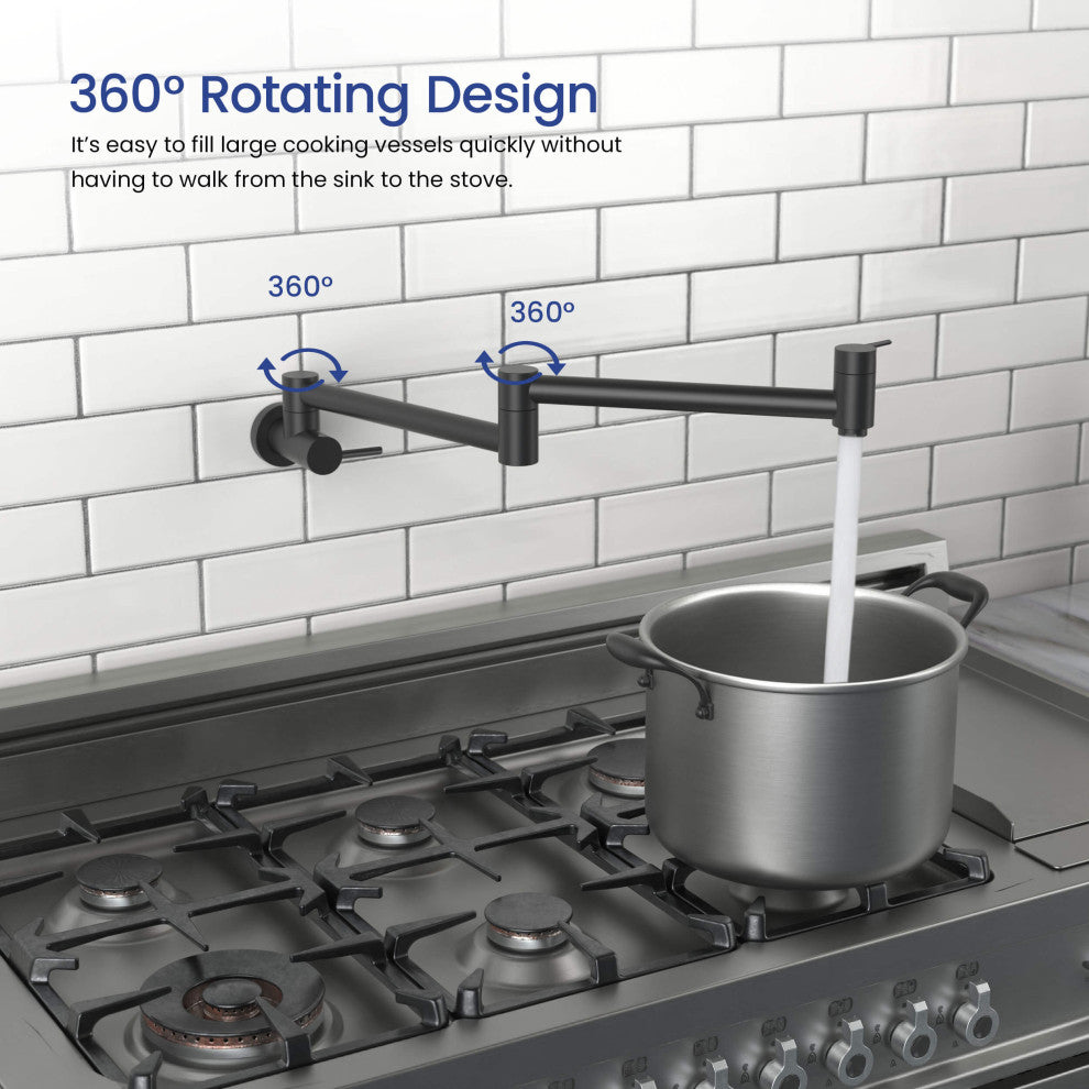 Circular Pot Filler, Matte Black