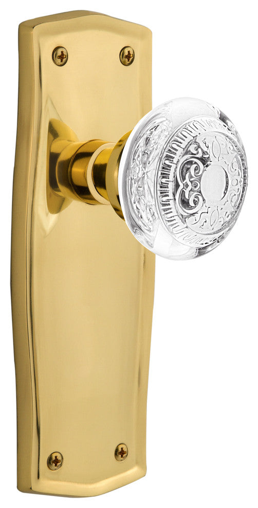 Prairie Plate Double Dummy Crystal Egg and Dart Knob, Polished Brass, PRACED