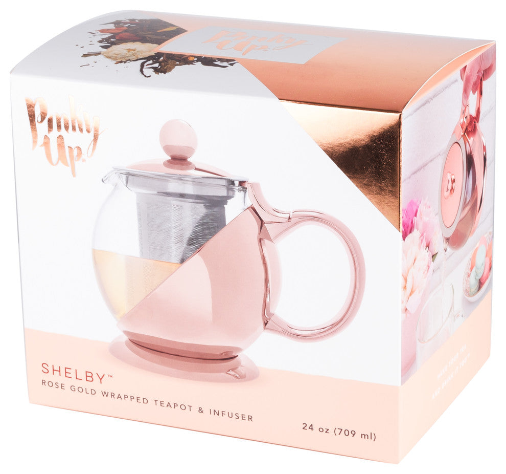 Shelby Rose Gold Wrapped Teapot/Infuser by Pinky Up