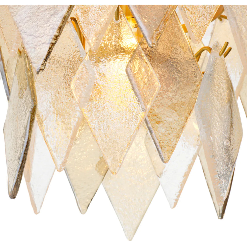 Sugared Glass Chandelier, Eichholtz Rhombus, Large
