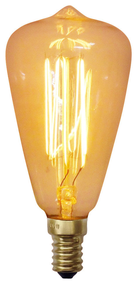 Squirrel Cage Teardrop 40 Watt Edison Bulb, E12 Base, Set of 6