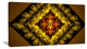 Cabalistic Yellow Fractal Design, Oversized Abstract Canvas Art Print, 60x28