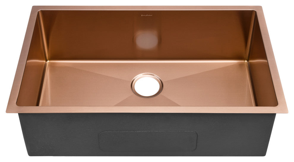 Rivage 32"x19" Stainless Steel, Single Basin, Undermount Kitchen Sink, Rose Gold