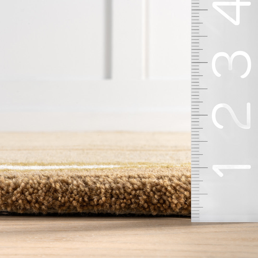 Contessa Bordered Wool Area Rug, Taupe 10'x14'
