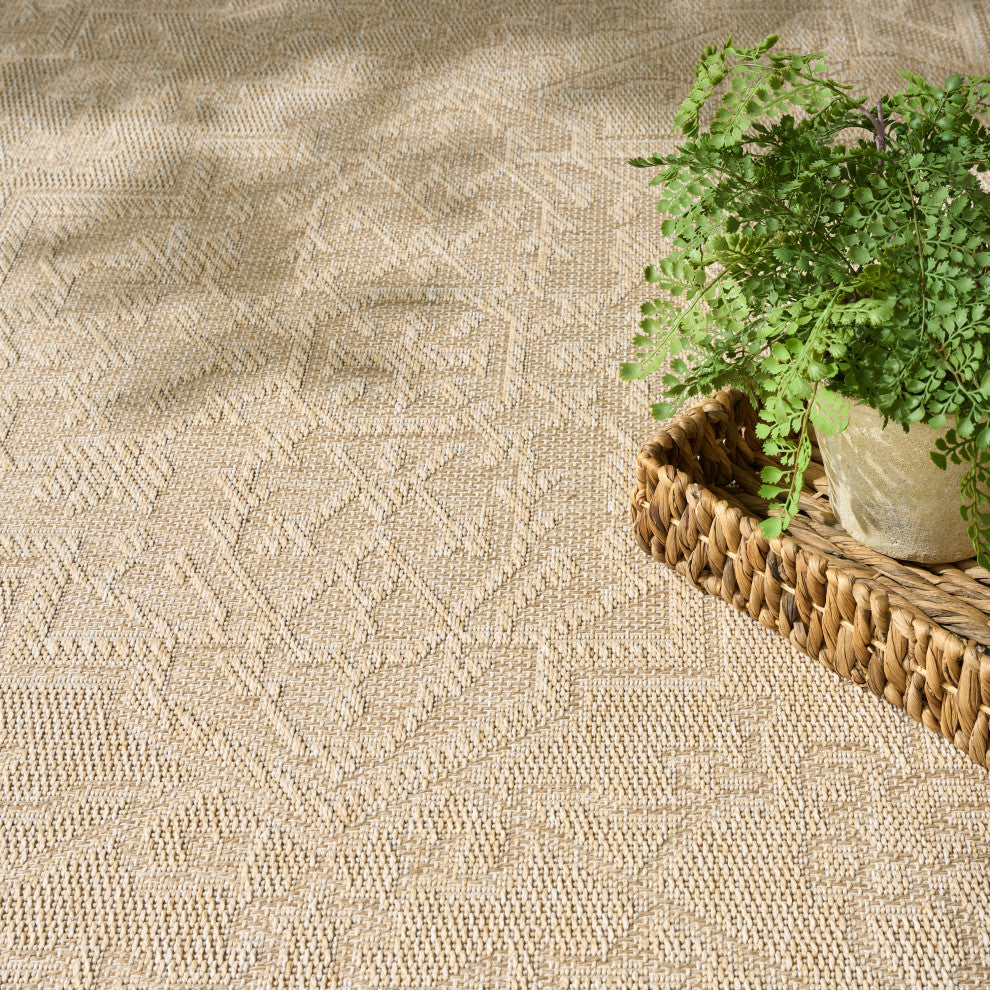 Nourison Tulum 4' x 6' Cream Outdoor Rug