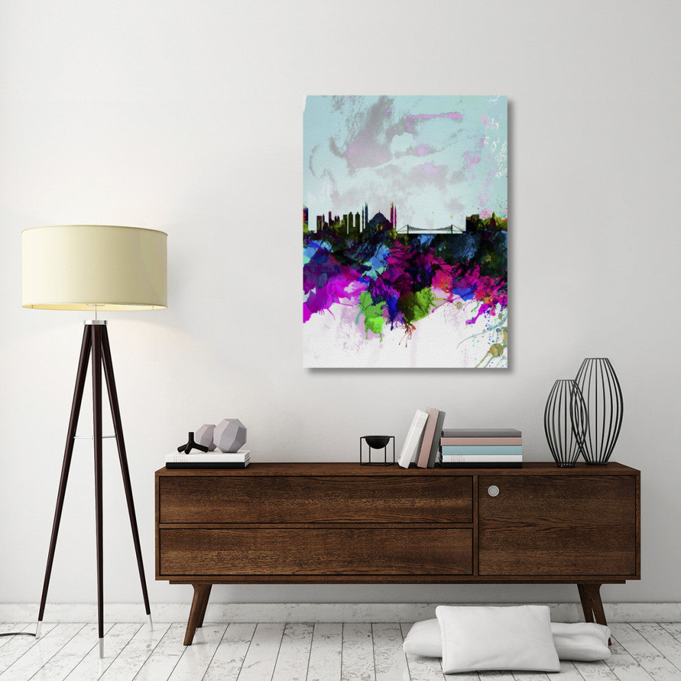 "Istanbul Watercolor Skyline" Fine Art Print