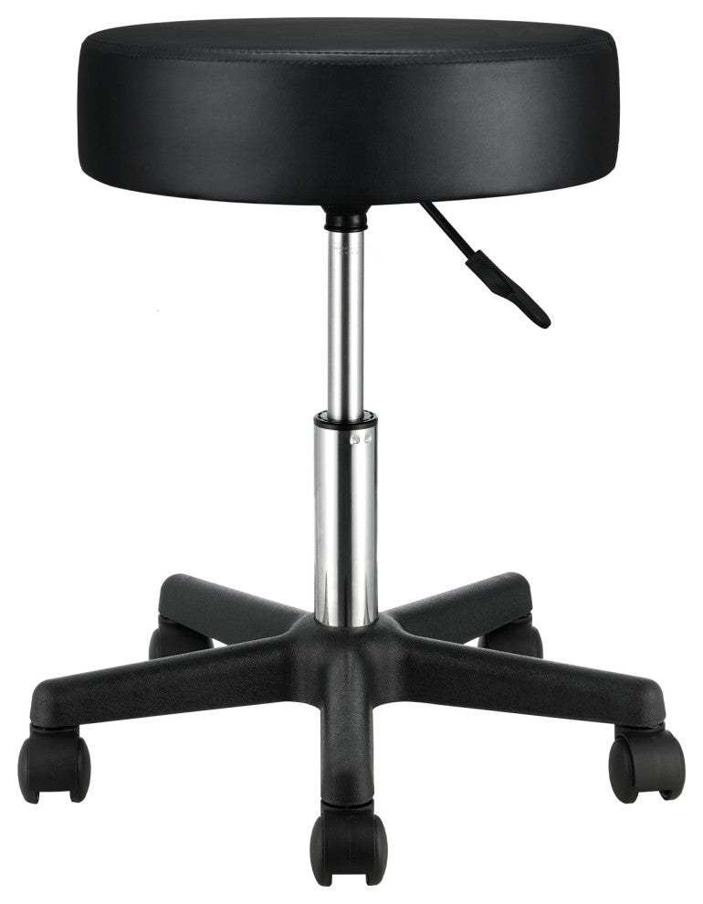 VEVOR Round Rolling Stool Swivel Stool With Wheels PU Leather Height Adjustable
