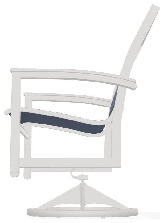 Bazza Sling Outdoor Swivel Rocker, Mavi/Snow