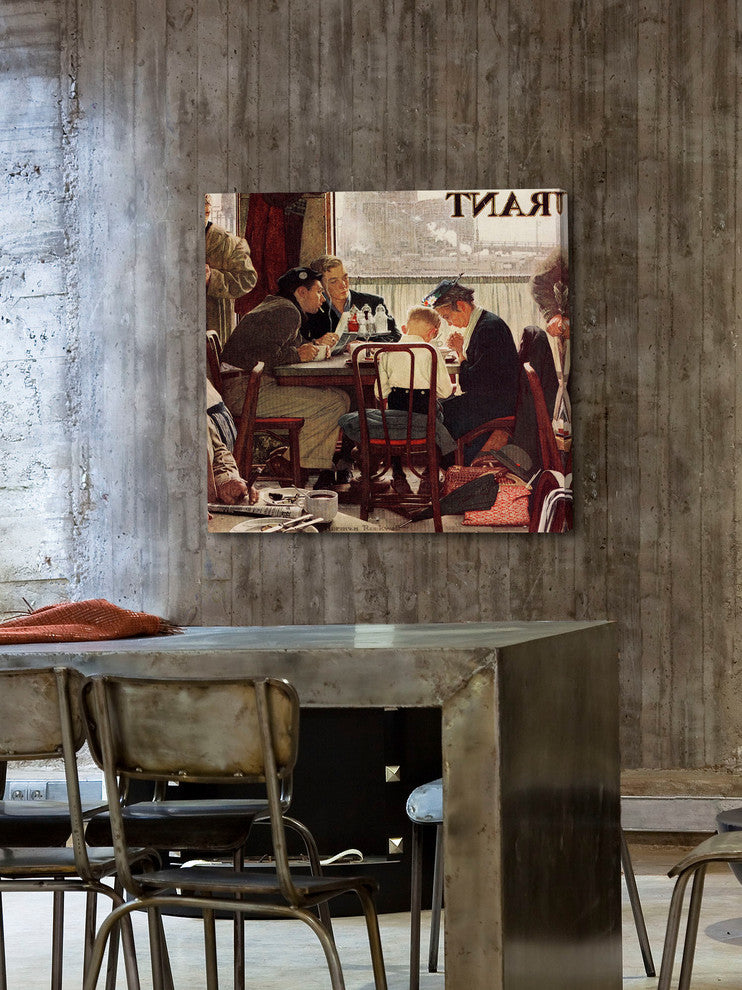 "Saying Grace" Painting Print on Canvas by Norman Rockwell