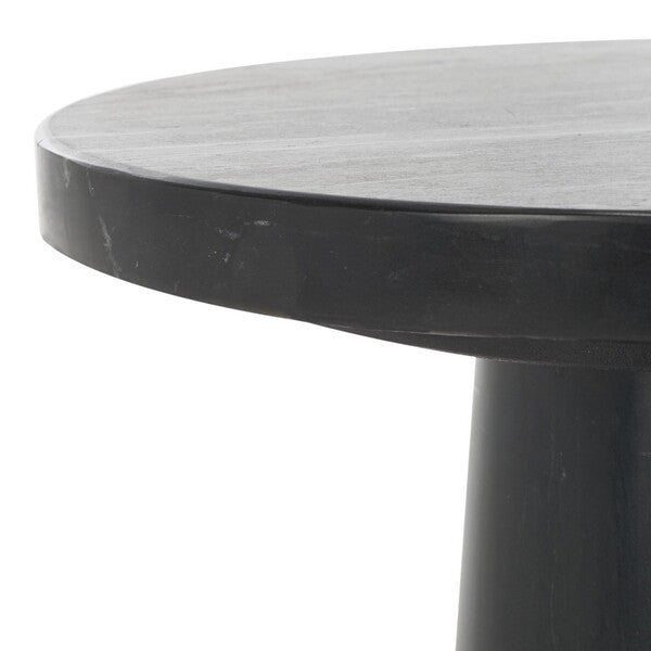 Safavieh Couture Valentia Round Marble Accent Table, Black