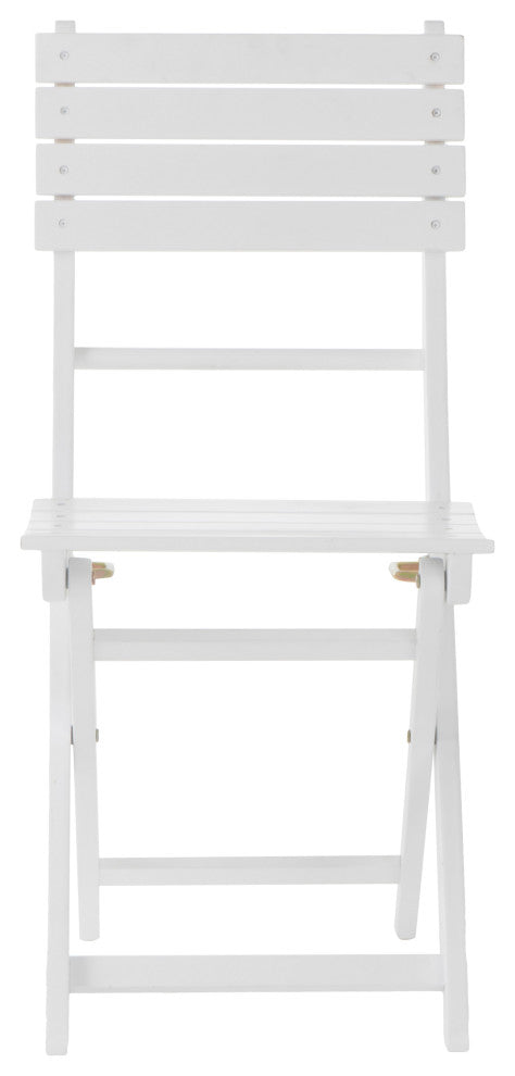 GDF Studio Vicaro Outdoor White Acacia Wood Foldable Dining Chairs, Set of 4