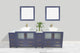 Vanity Art Vanity Set With Vessel Sink, Blue, 96", Standard Mirror