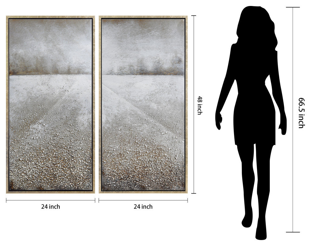 Pebble Road Textured Metallic Hand Painted Wall Art by Martin Edwards