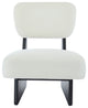 GDF Studio Modern Upholstered Accent Chairs, Base, Black/White, Set of 2