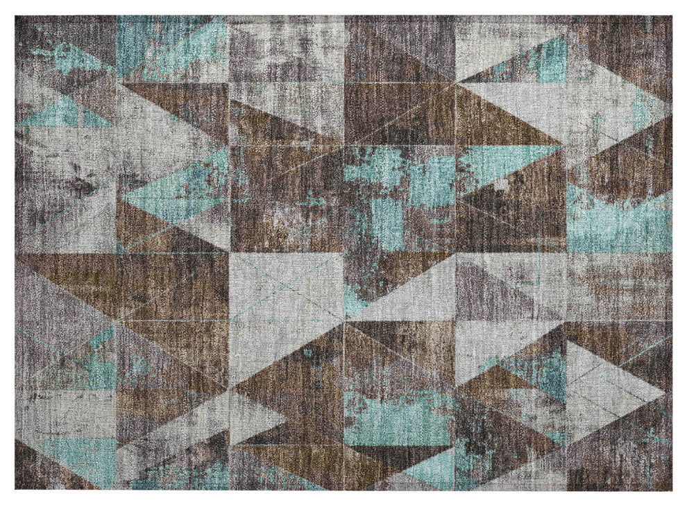 Machine Washable Indoor/Outdoor Chantille ACN1888 Chocolate 1'8" x 2'6" Rug