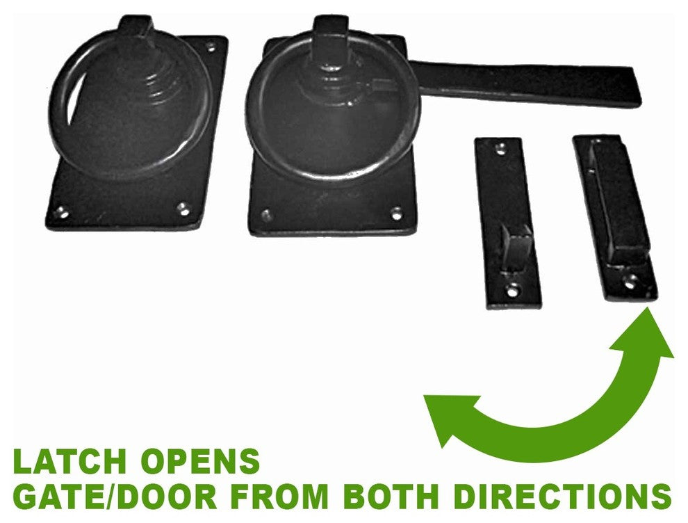 Black Iron Gate Latch Lock Colonial Style Gate Lock |