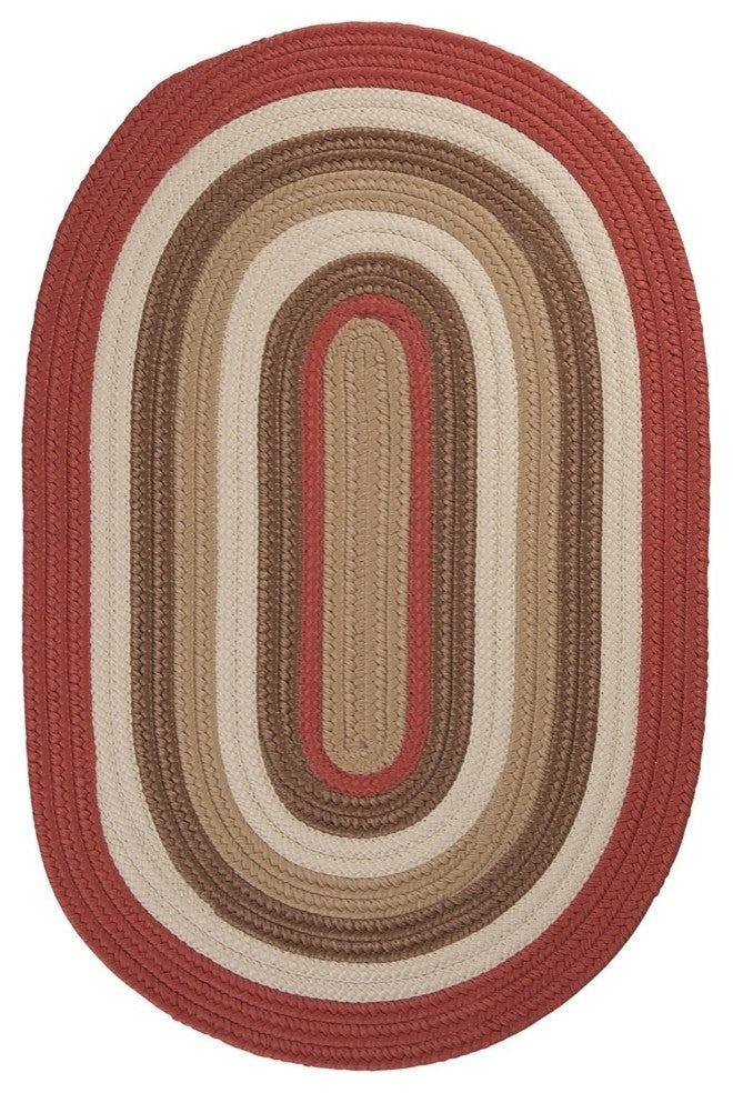 Colonial Mills Brooklyn BN79 Terracotta Indoor/Outdoor Area Rug, Oval 2'x6'