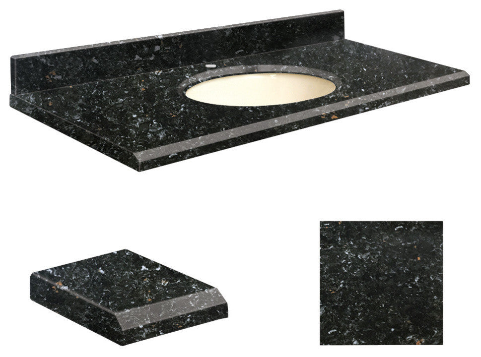 Quartz 31"x22" Vanity Top, Single Faucet Hole, Interlude, Biscuit Bowl