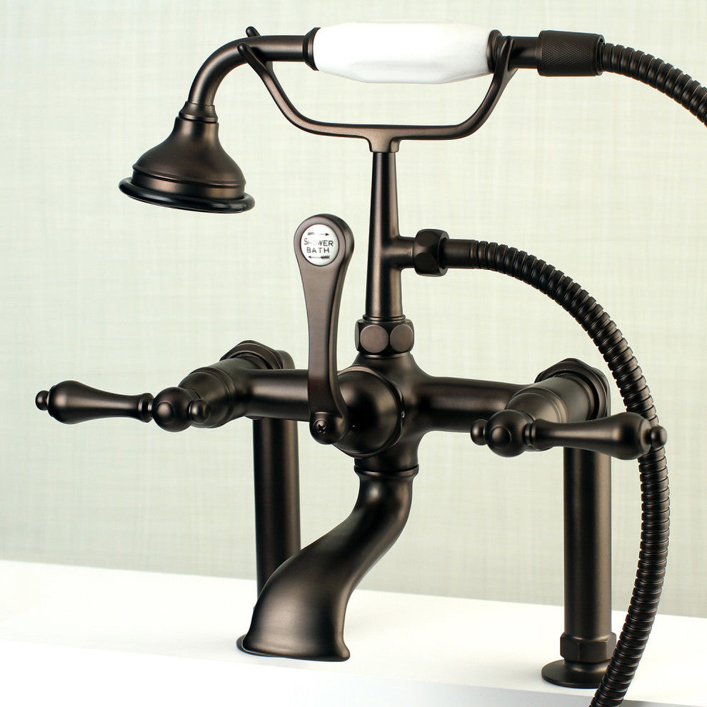 Aqua Vintage Deck Mount Clawfoot Tub Faucet, Oil Rubbed Bronze